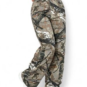 SHEIN Camo Flare Wide Leg Jeans in Brown Green Black